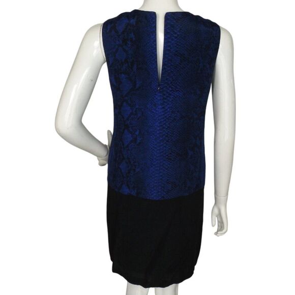 REBECCA TAYLOR Dress, 4, Black/Blue snake print, Short/Mini, Sleeveless - Picture 6 of 13